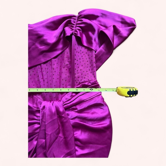 Miss Circle Fuchsia Darlene Crystal Corset Satin Cocktail Formal Dress NWT Sz S - Picture 11 of 11